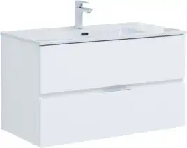 Тумба под раковину Aquanet Алвита New 90 2 ящика, белый матовый 303920