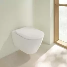 Унитаз подвесной Villeroy&Boch SUBWAY 2.0, безободковый, тонкое сиденье микролифт, 5614R2R1