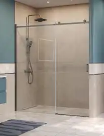 Душевая дверь BelBagno SOFT_CLOSE-2-BF-1-180-C-GM стекло прозрачное, профиль Оружейная сталь
