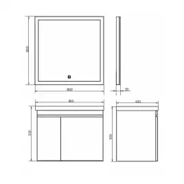 Тумба с умывальником Comforty Осло 80 Бетон светлый, 00-00000836