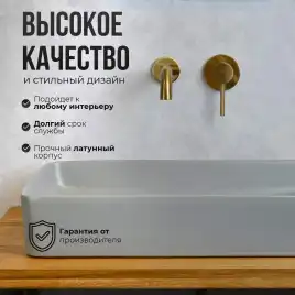 Смеситель для раковины AVS Slimmer 811-102-BG встраиваемый, с внутренней частью, брашированное золото