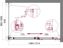 Душевой уголок BelBagno ACQUA-AH-1-150/100-C-Cr профиль Хром стекло Прозрачное