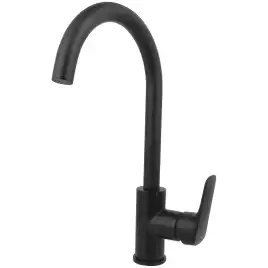 Смеситель для кухни Aquatek Вега AQ1082MB поворотный излив, Черный матовый