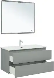 Тумба под раковину Aquanet Вега 2.0 100 мисти грин, подвесная, 337957