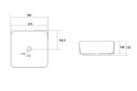 Раковина накладная ABBER RECHTECK 38,5х38,5х13,5 AC2211MBG, квадратная, темно-зеленая матовая
