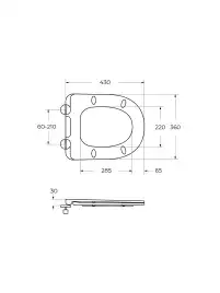 Унитаз подвесной BelBagno COMPATTO BB003CH-TOR/SC безободковый с сиденьем и смывом TORNADO