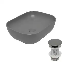 Раковина AVS Клара 51x40 серая матовая с донным клапаном