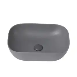Раковина накладная ABBER RECHTECK 46х32,5х13,5 AC2200MG, прямоугольная, серая матовая