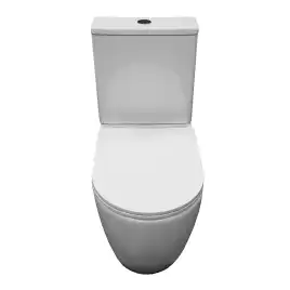 Унитаз напольный Azario VERONA AZ-8301 безободковый, смыв Торнадо, с бачком и сидением микролифт, Белый глянцевый