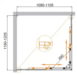 Душевой уголок CEZARES MOLVENO-AH-22-120/110-C-GM-IV стекло Прозрачное, профиль Оружейная сталь