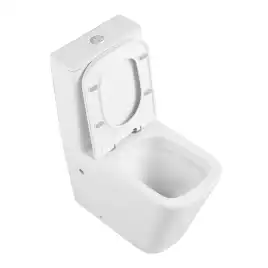 Унитаз-компакт Azario Terra AZ-6003-A напольный, безободковый, со смывом Торнадо, в комплекте с бачком и сиденьем микролифт, Белый глянцевый