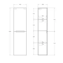 Шкаф-пенал BelBagno ETNA-1500-2A-SC-RN-P-L  Rovere Nature