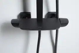 Душевая система Allen Brau Infinity 5.21030-31 для ванны с изливом, верхний и ручной душ, Черный матовый