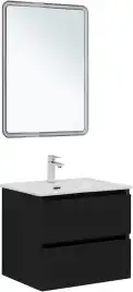 Тумба под раковину Aquanet Вега 2.0 60 черный, подвесная, 337953