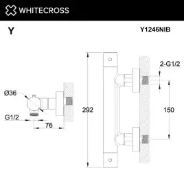 Смеситель для душа Whitecross Y brushed nickel термостатический Никель брашированный, Y1246NIB