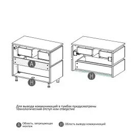 Тумба под раковину FAURAplus ТРИУМФ 80-2 напольная, дуб эльвезия