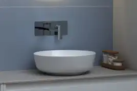 Раковина накладная Aquanet MOON-1 41,5х41,5х13,5 круглая, Белая глянцевая