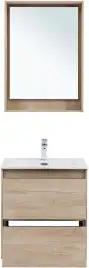 Тумба под раковину Aquanet Милан 60 дуб светлый, подвесная, 336382