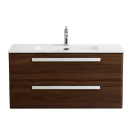 Тумба под раковину Cezares ECO-CER-N 100 см, ECO-CER-N-1000-2C-SO-NCS-P (без ручек), Орех Шоколад Софт