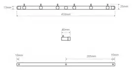 Планка с 6-ю крючками 41 см BEMETA OMEGA хром 104606112