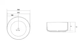 Раковина накладная ABBER BEQUEM 36х36х12 AC2108MLG, круглая, светло-серая матовая