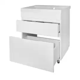 Тумба с раковиной Azario Эстима 60 CS00094592, напольная, Белая глянцевая