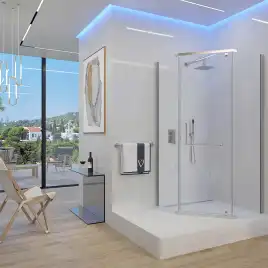 Душевой уголок Veconi Rovigo RV-36 80х80х195, профиль Хром, стекло прозрачное (RV36-80-01-C5)