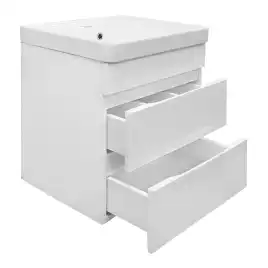 Тумба с раковиной Azario Эстима 50 CS00094637, подвесная, Белая глянцевая