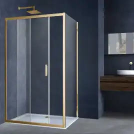 Душевой уголок Vincea Alpha 130х80 VSR-3AL8013CLG, дверь раздвижная, профиль брашированное золото, стекло прозрачное
