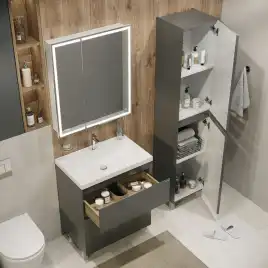 Тумба под раковину Grossman Меркадо 70 напольная, графит матовый (107073)