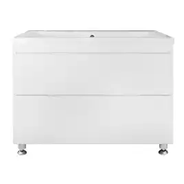 Тумба с раковиной Azario Эстима 100 CS00094590, напольная, Белая глянцевая