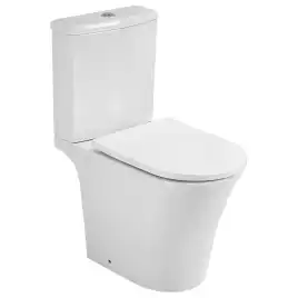 Унитаз-компакт Azario VISE AZ-1343BT напольный, безободковый, в комплекте с бачком и сиденьем микролифт, Белый глянцевый