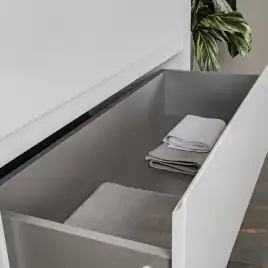 Тумба с раковиной AVS Вернисаж 100 белая глянцевая (раковина белая), подвесная 2 ящика, N814-01-1000WG-02-1010WG