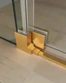 Душевая дверь в нишу CEZARES SLIDER-B-1-80/90-C-BORO стекло Прозрачное, профиль Брашированное золото