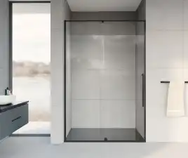 Душевая дверь Vincea Arno 120 VPS-1A120CLB, раздвижная, профиль черный, стекло прозрачное