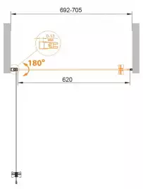 Душевая дверь Cezares ECO 70 см, ECO-O-B-1-70-C-Cr, профиль Хром, стекло Прозрачное