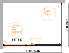 Душевой уголок CEZARES DUET SOFT-AH-1-130/100-C-Cr стекло Прозрачное, профиль Хром