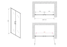 Душевая дверь Abber Sonnenstrand 100 см, AG04100BC, профиль Черный, стекло Прозрачное