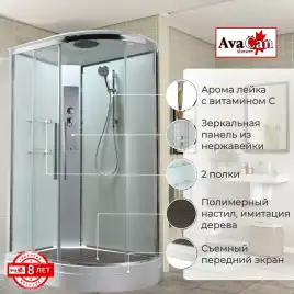 Душевая кабина AvaCan EM2912LT 120x90 см, низкий поддон, с крышей, левая