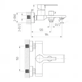 Смесители для ванны AVS Elegant 811-411-BN, брашированный никель