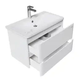 Тумба под раковину Grossman Адель-Норма 80 подвесная, белая глянцевая (108022)