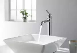 Смеситель для накладной раковины Aquatek Классик AQ1504CR, однорычажный, высокий, Хром