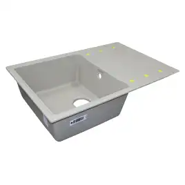 Кухонная мойка AZARIO Izmir 740х480х197 кварцевая, прямоугольная, цвет Песочный: CS00097682