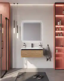 Тумба под раковину Cezares SLIDER 80 см, SLIDER-800-1C-SO-RT-P подвесная, Дуб тангент