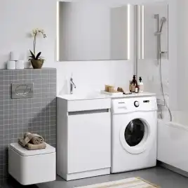 Тумба с раковиной под стиральную машину Aqwella Forma 115 см, FOR0105KL, цвет Белый