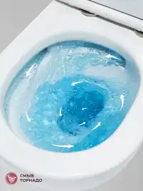 Подвесной унитаз CEZARES STYLUS-TOR CZR-546-TH-TOR/SC, со смывом TORNADO, с сиденьем микролифт