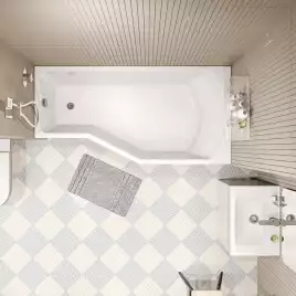 Акриловая ванна Marka One Convey 150x75 см Асимметричная белая Правая 01кон1575п