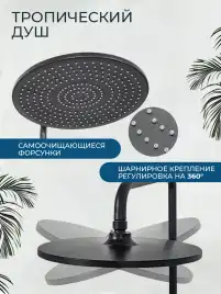Душевая система AVS Slimmer 811-151-MB, черный матовый