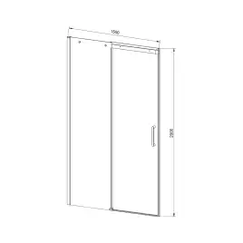 Душевая дверь Vincea Dice 150 VDS-4D150CLGM, раздвижная, профиль вороненая сталь, стекло прозрачное