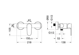 Смеситель для душа Aquatek Оберон AQ1260BG, Золото матовое